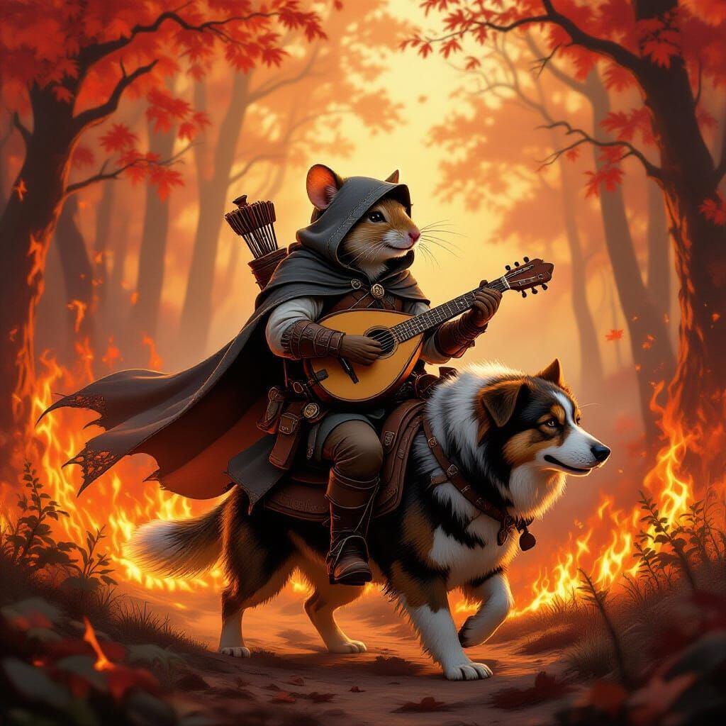 Mouse Adventurer Rides Through Burning Forest