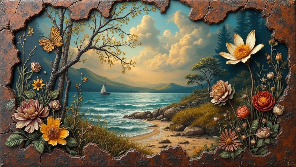 Enamel Art on Rusty Metal: Beauty and Intrigue