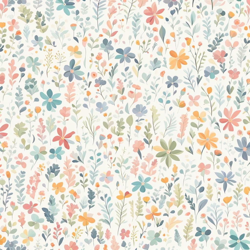 Pastel Floral Pattern: Seamless Delicate Design