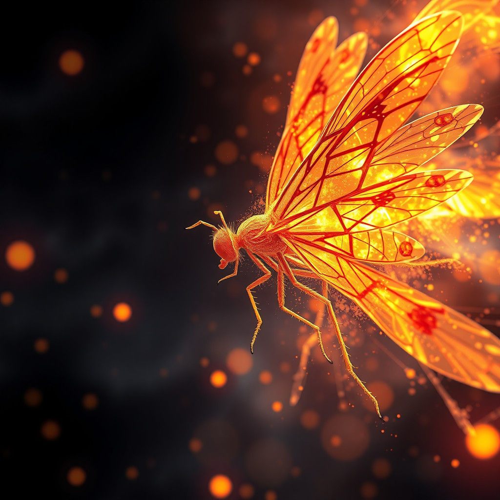 Fiery Firefly Ascends in Dramatic Digital Art