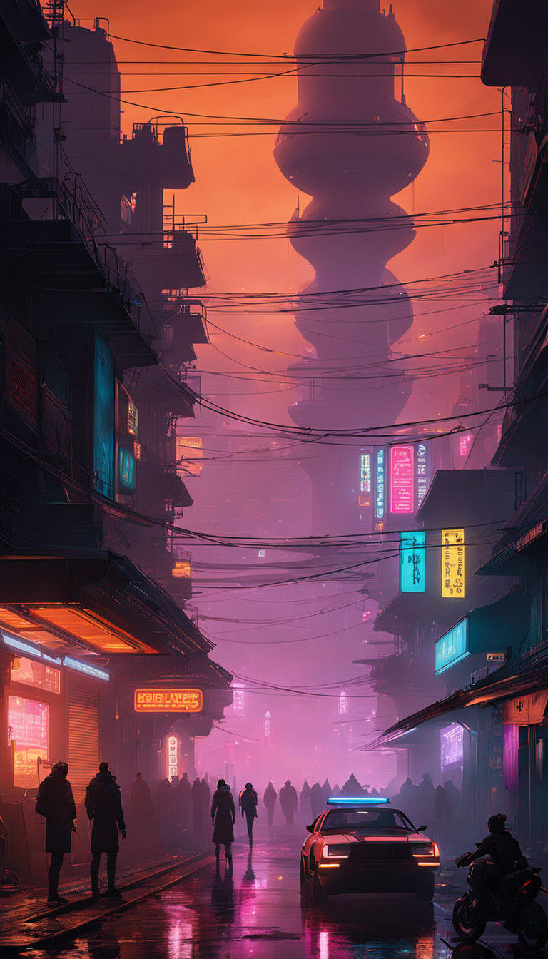 Cyberpunk Cityscape at Night: A Futuristic Metropolis