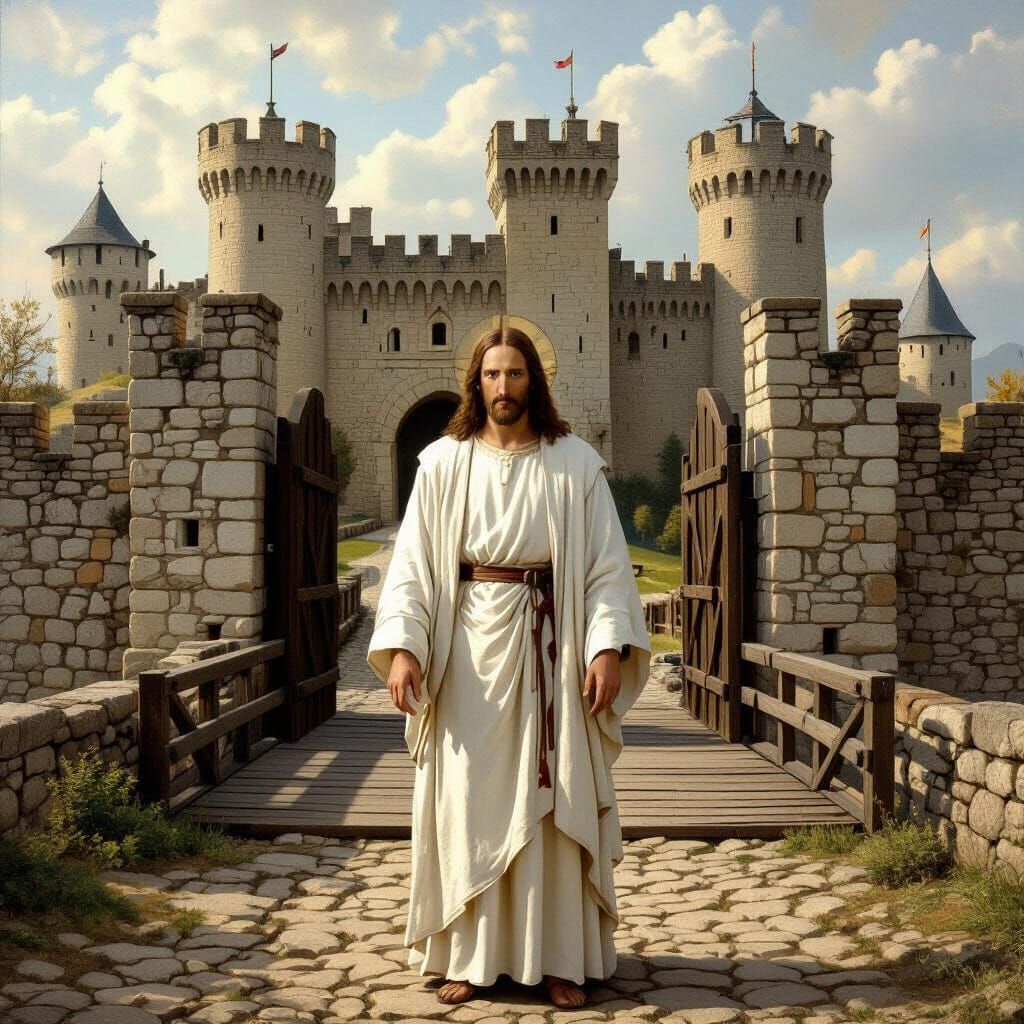 Christ Before the Fortress: A Classical Realism Scene