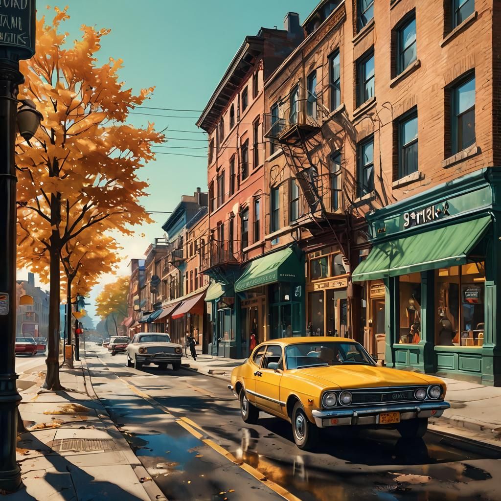 The Drinker: Parisian Street Scene in Bauhaus Style