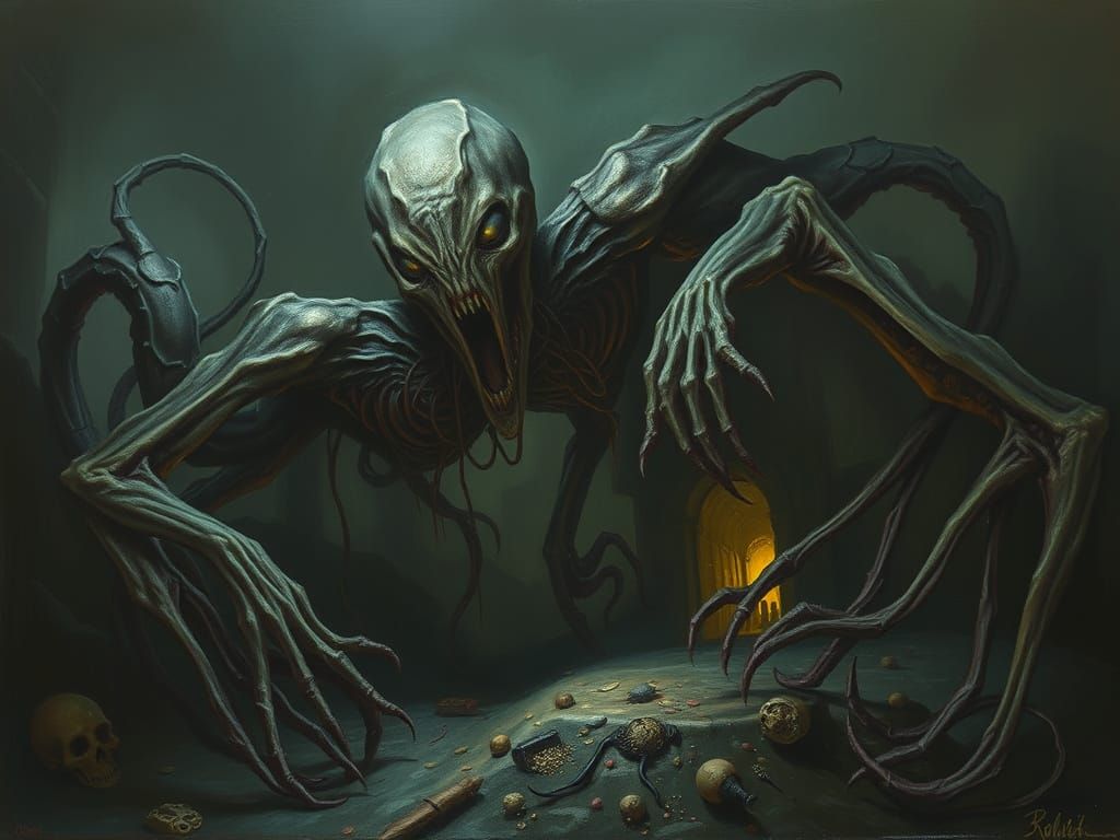 Nightmarish Twisted Scene in a Surreal Style