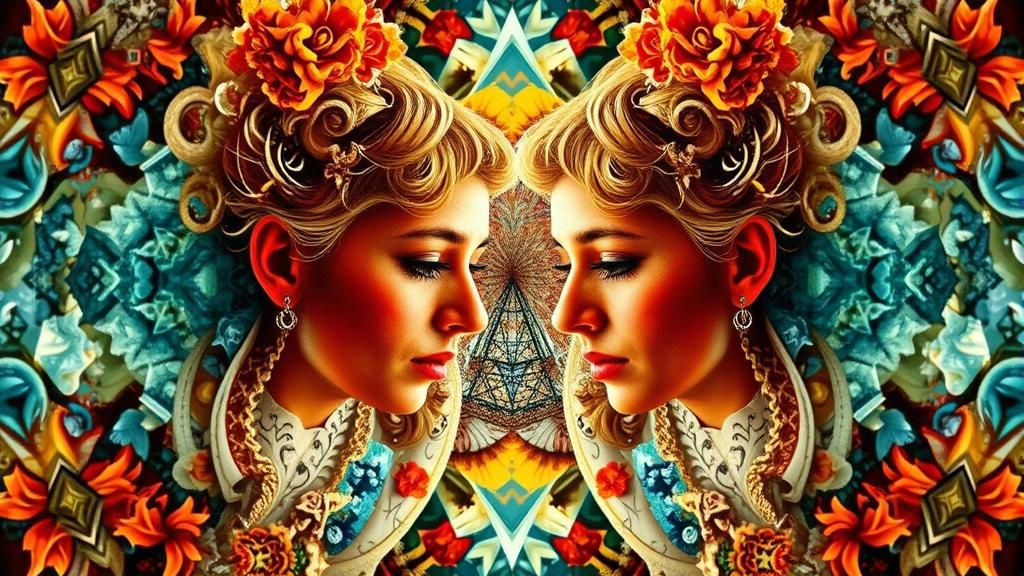 Kaleidoscopic Fantasy Portrait in Escher Style
