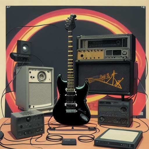 radio box, guitar set,
