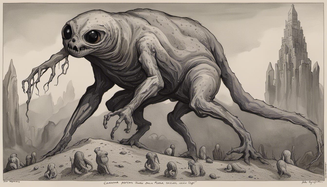 Biopunk World Map with Cryptids and Animals