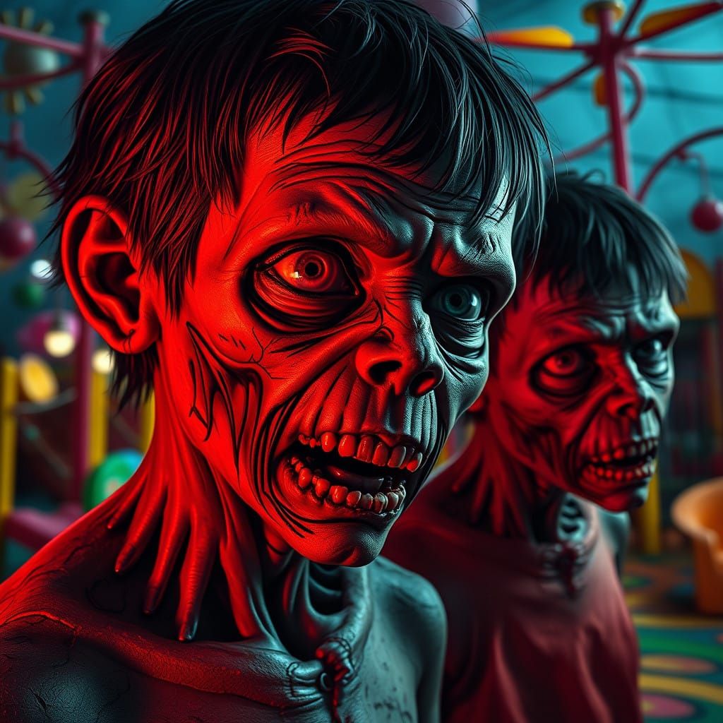 Disturbingly Detailed Zombie Children in a Twisted Playgroun...