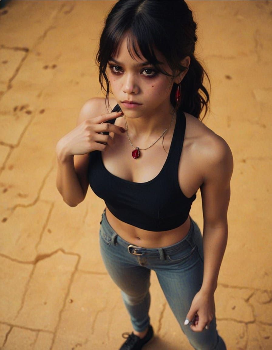 Mystical Superheroine Raven with Red Gemstone, Comic Art