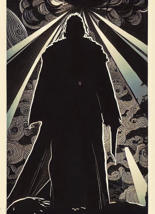 Glowering Ben Solo: Ink and Watercolor Portrait