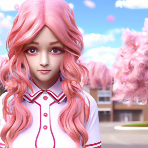 Anime Nurse with Cherry Blossoms in WLOP Style