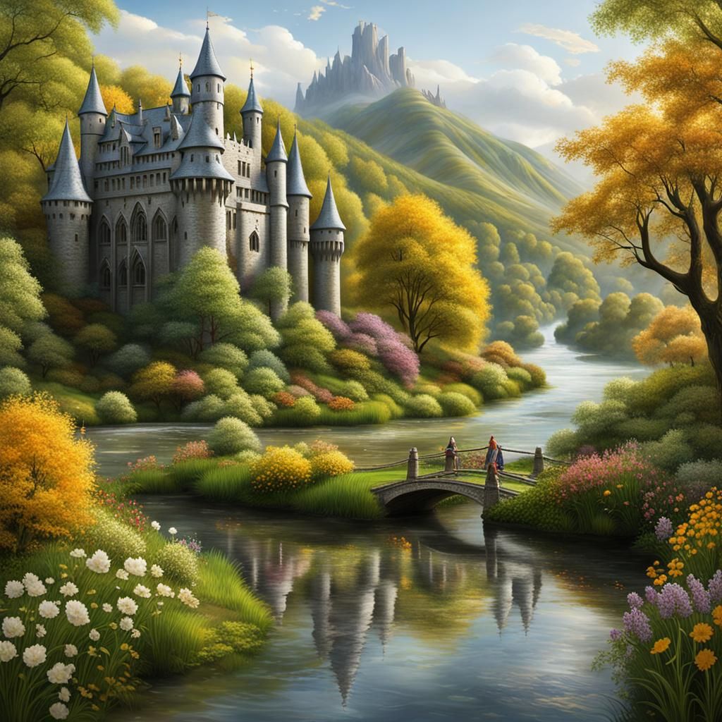 Idyllic River Scene with Willows and Aspens