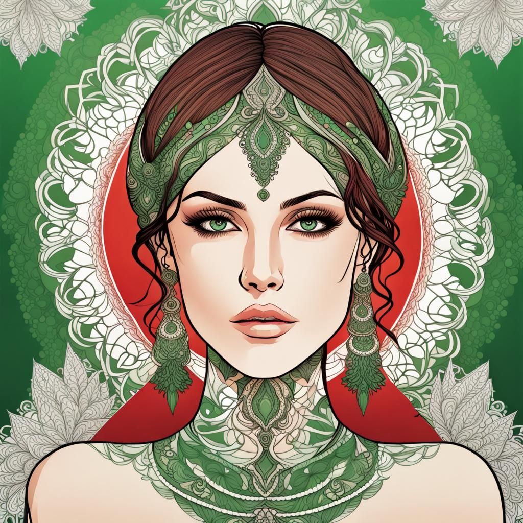 Gorgeous Brunette Bride Portrait in Flat Matte Style