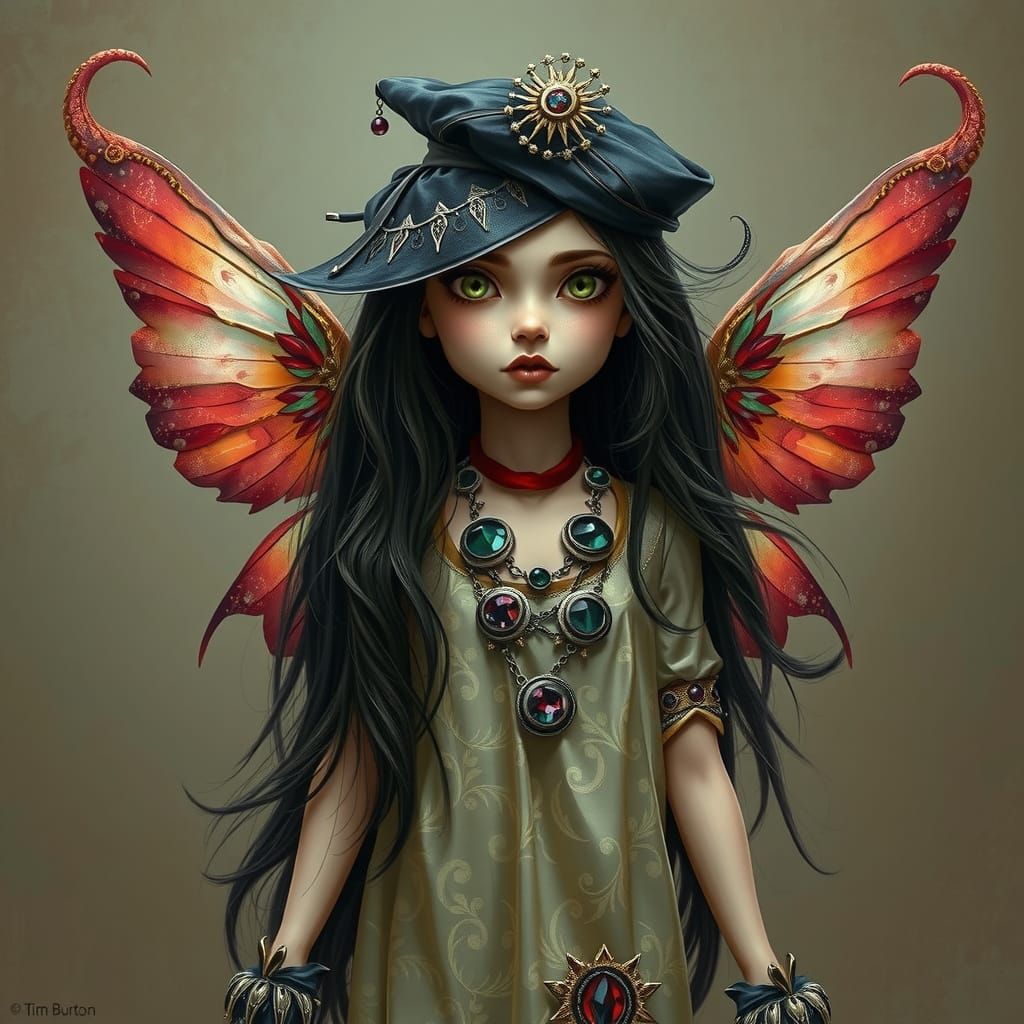 "Tim Burton concept art matte painting digital art 4K elegan...