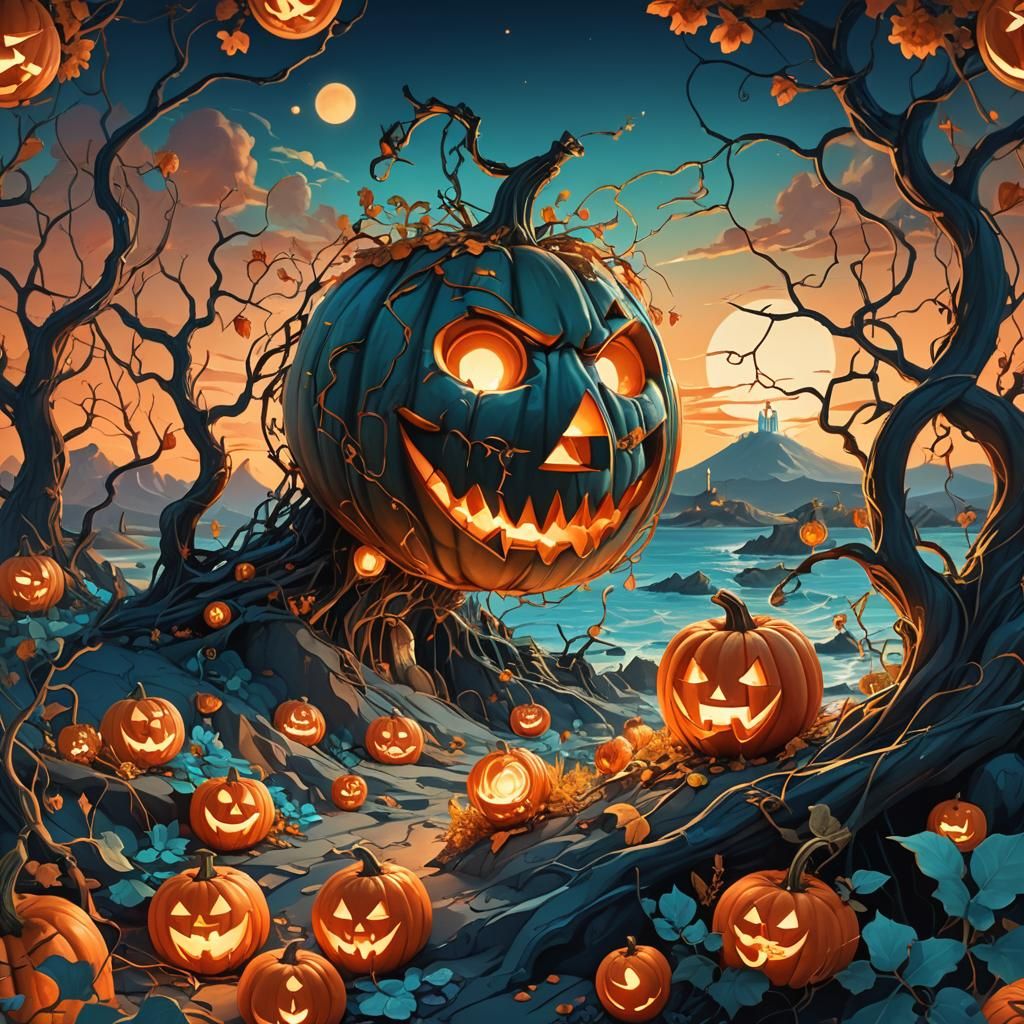Jack-O'-Lantern's Surreal Desert Island Adventure