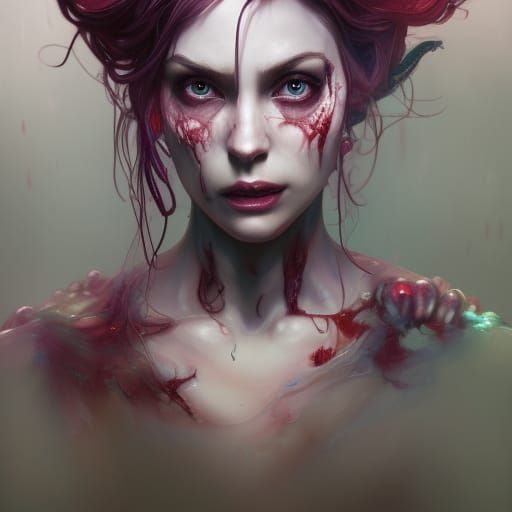 Detailed Zombie Fairy Portrait in Hyperrealistic Style