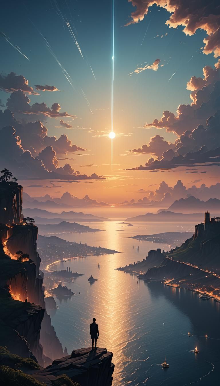 Radiant City of Light Silhouette at Dusk