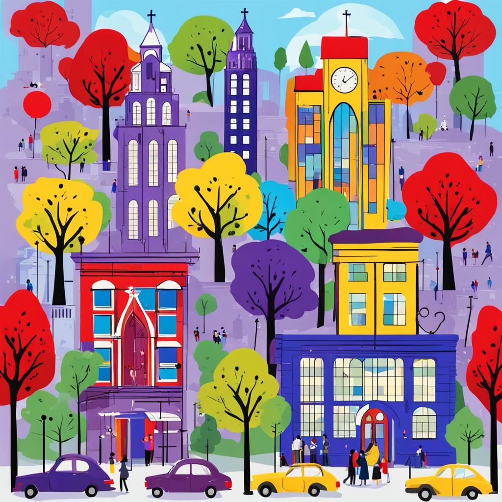 Vibrant New York Scene with Jazz Music
