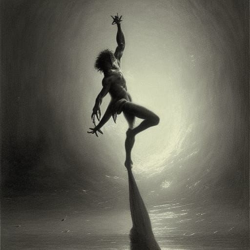 Horrific Male Dancer in Gothic Style