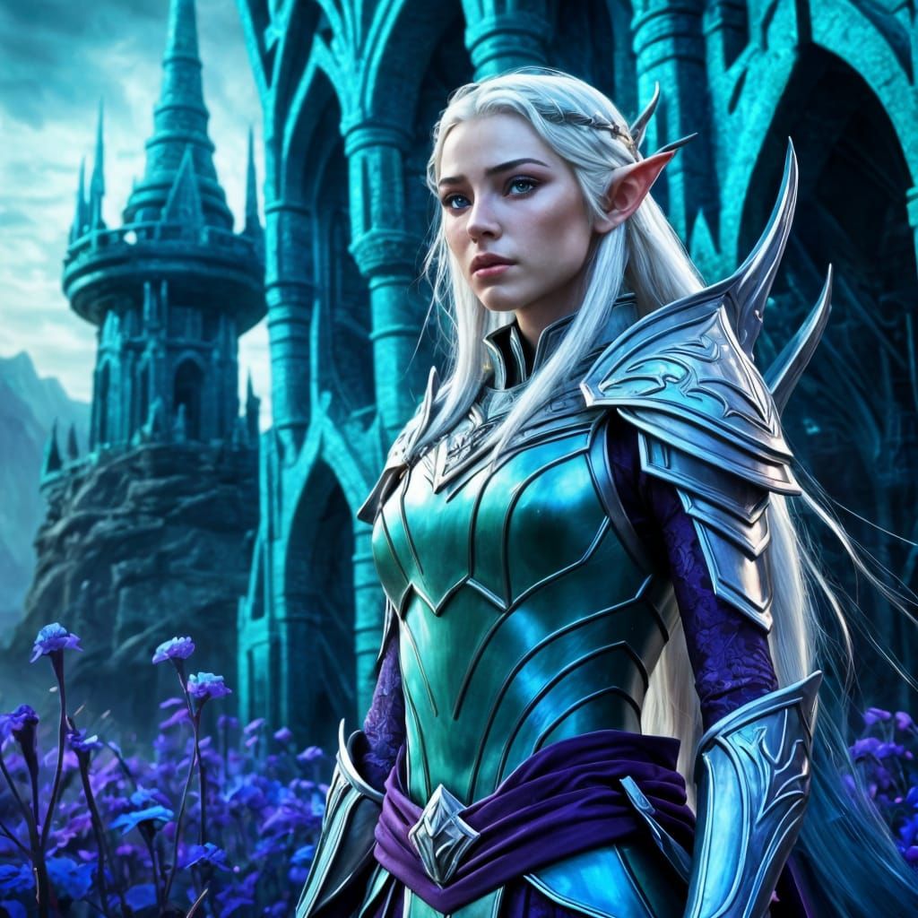 Epic Elf Warrior in Dark Elf City