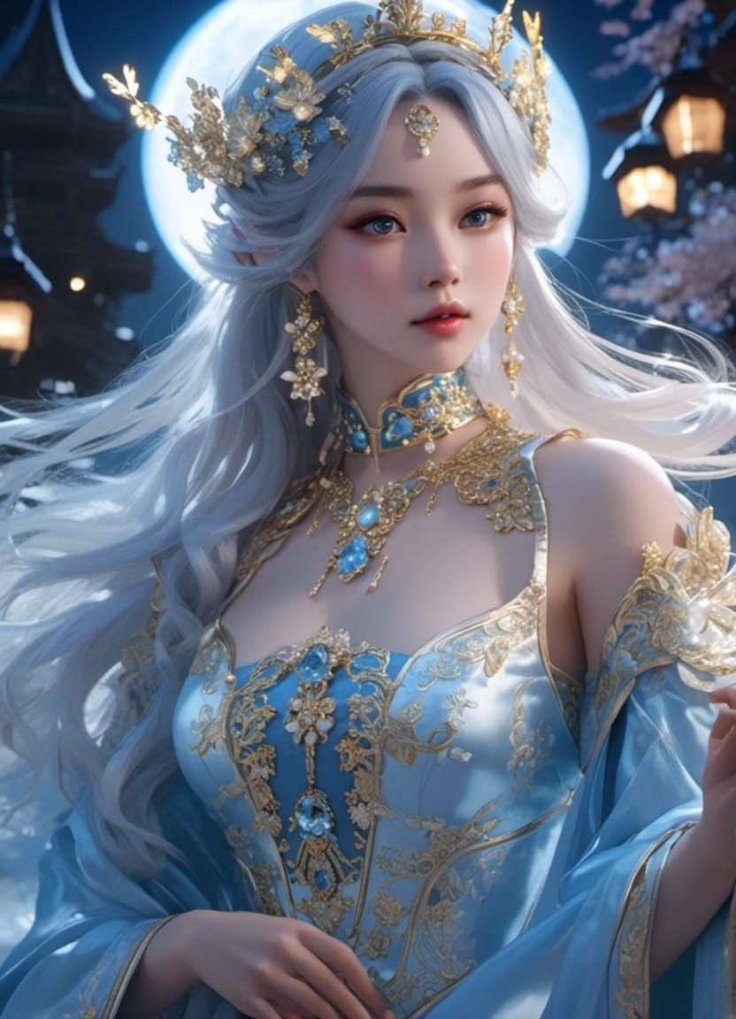 Xianxia Princess Portrait in Anime-Realism Style