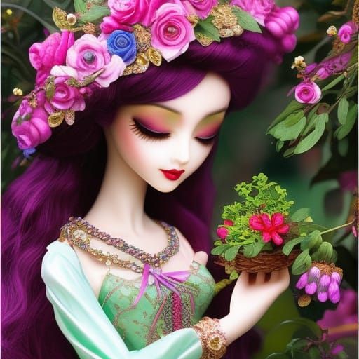 Elf in Garden, Burtonesque Alien Creature