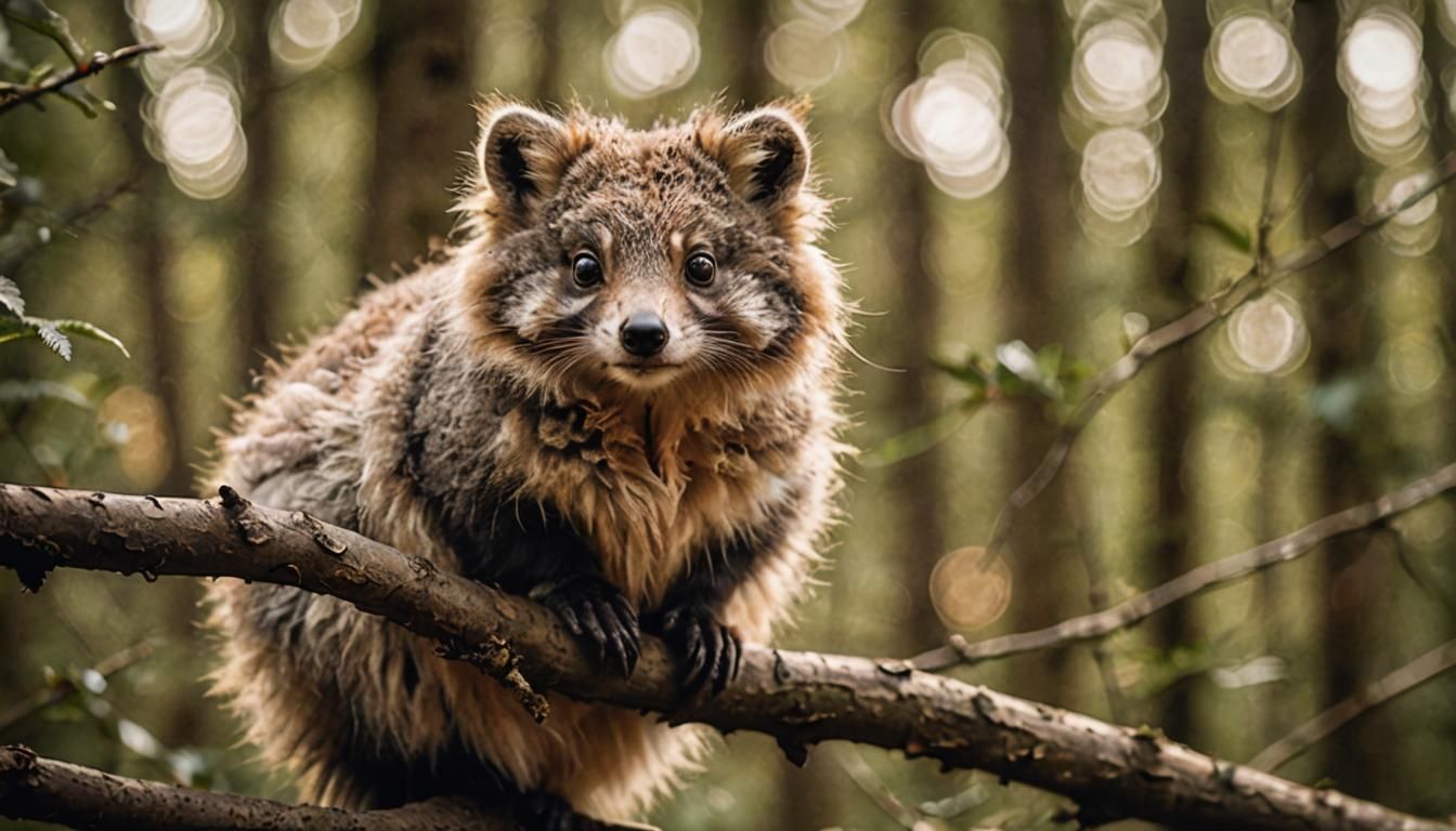 Fluffy Forest Creature in Naturalistic Wildlife Photography