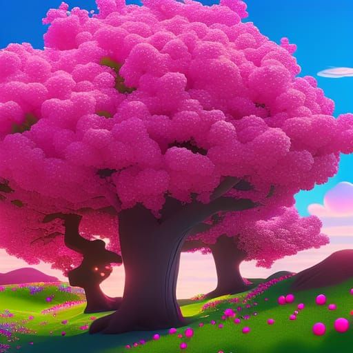 Candy Art Cherry Blossom Tree Illustration
