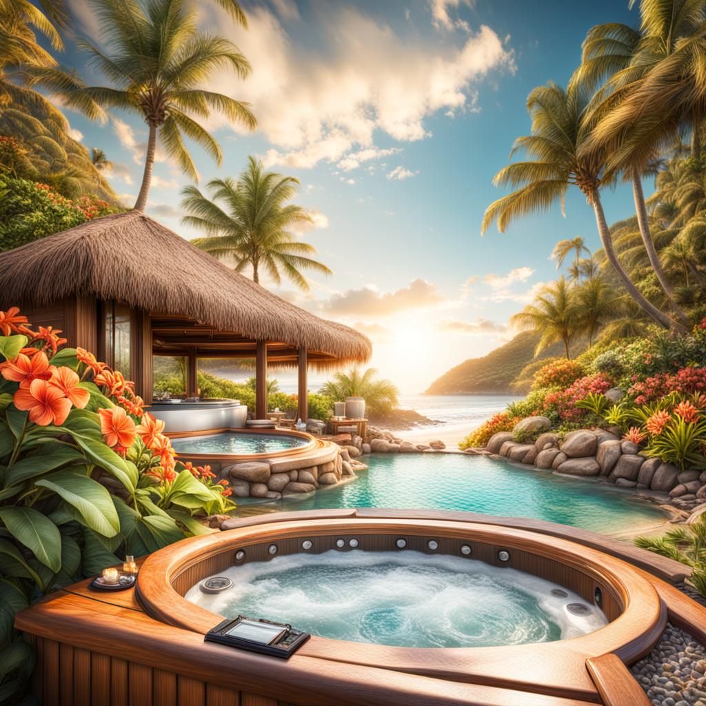 Island Oasis with Beachside Hot Tub in HDR