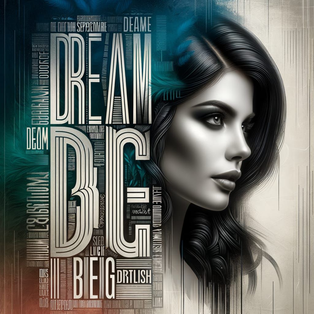 Inspirational Woman Portrait with Typography Art