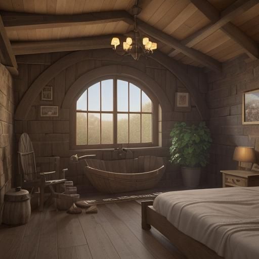 Winehouse Interior with Oak Barrels as 3D Digital Art