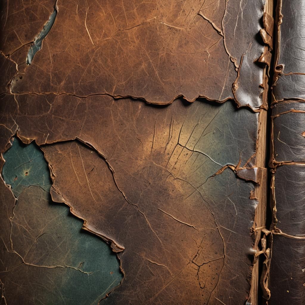 Hyperrealistic Old Leather Book in Exquisite Detail