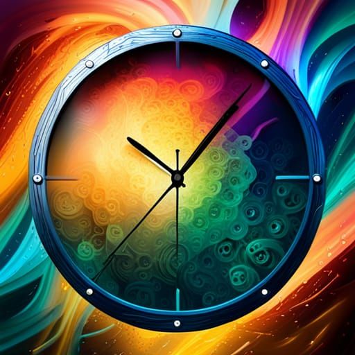 Clock with Infinity Symbols: Hyperrealistic Concept Art