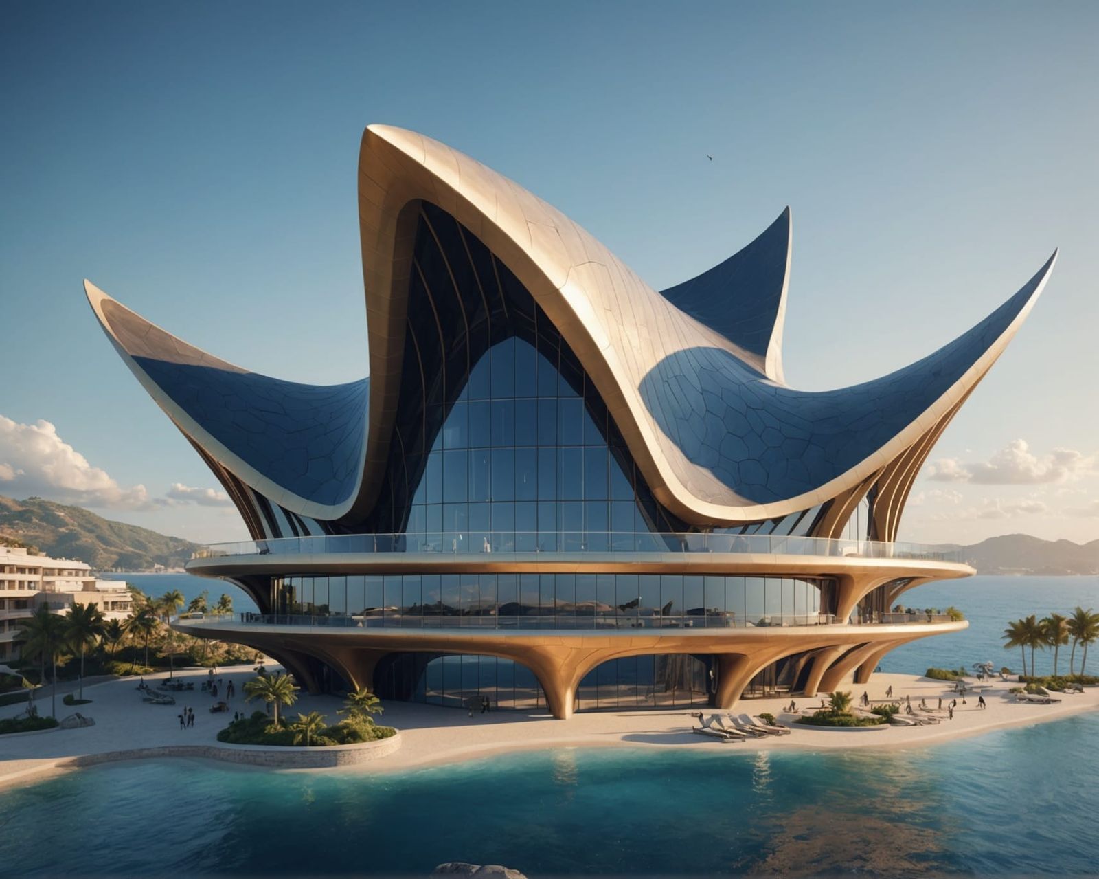 Majestic Manta Ray Tourist Resort: Isometric 8K Render