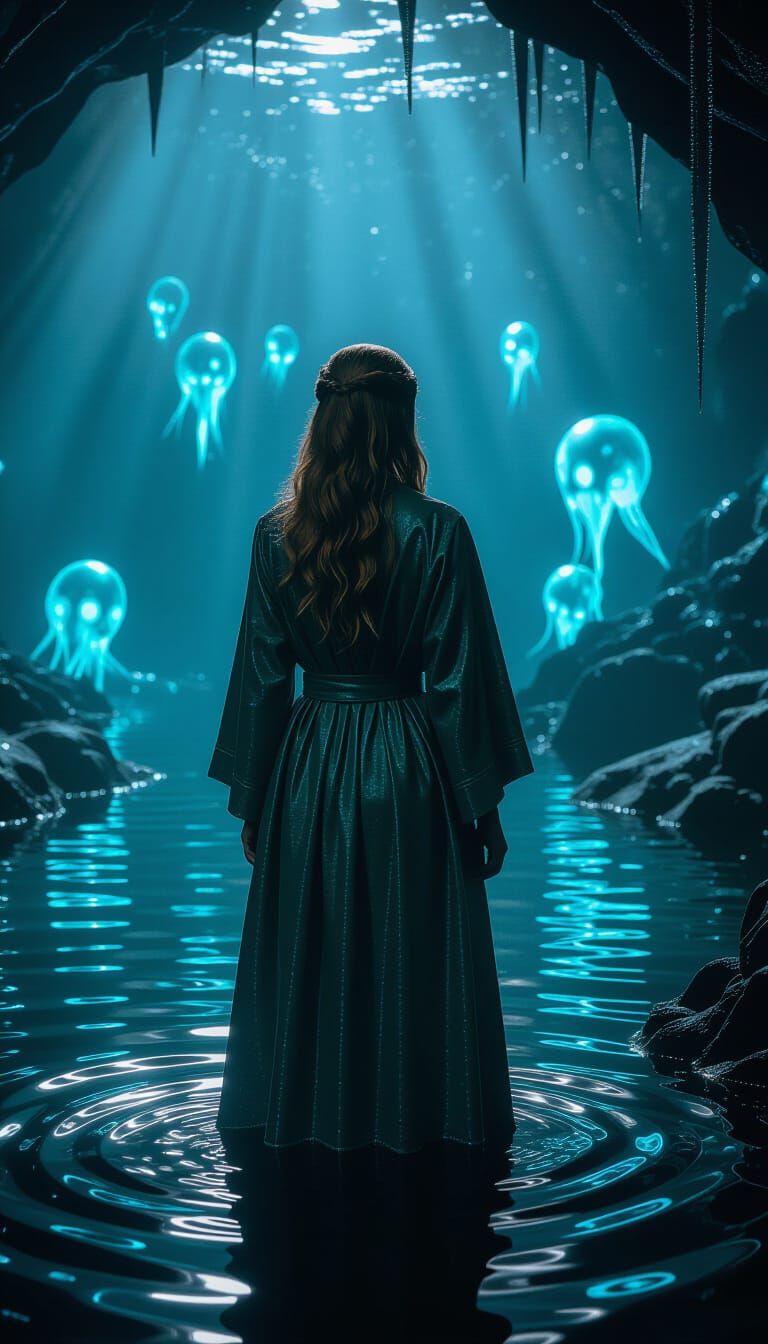 Ginny Weasley in Bioluminescent Aquatic Realm