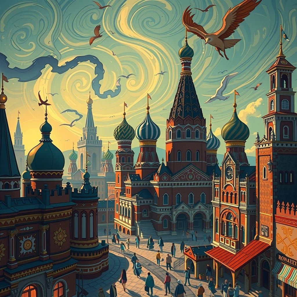 Fantasy Anime Cityscape in a Rich, Vibrant Style