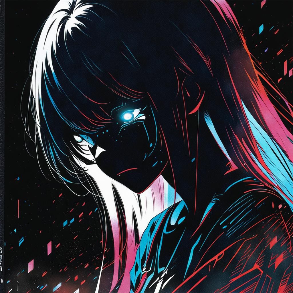 Anime girl sobbing, sad