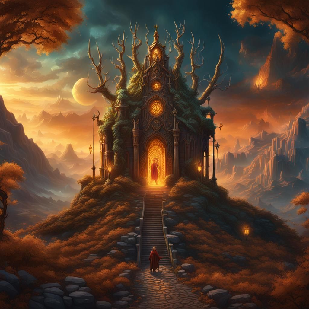 Fantastical King of Wands in Detailed Matte Painting