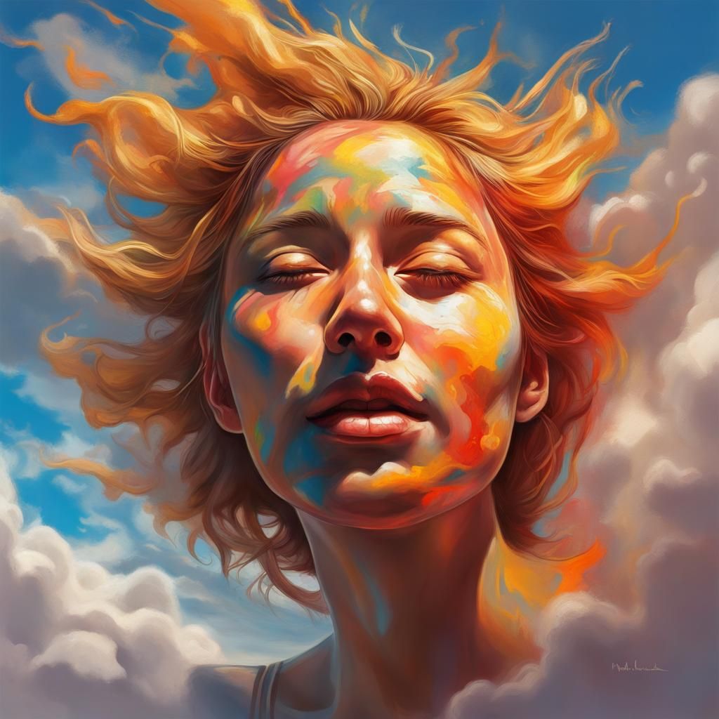 Dramatic Portrait in Hyperrealistic Splash Art Style