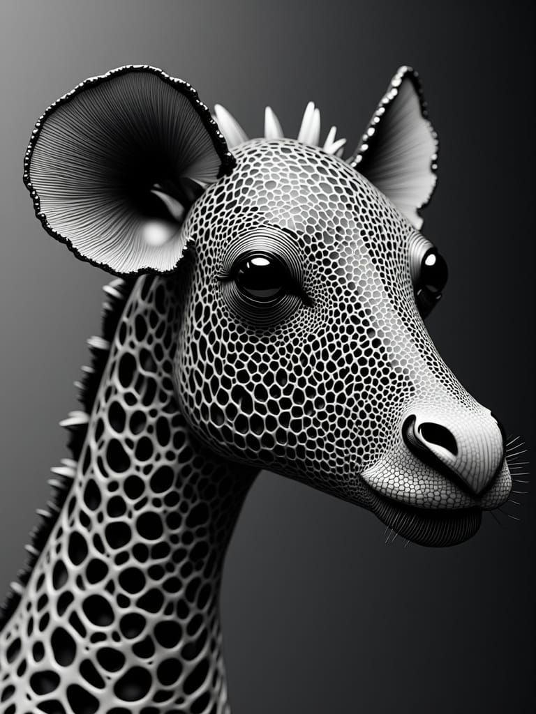 Black and white giraffe