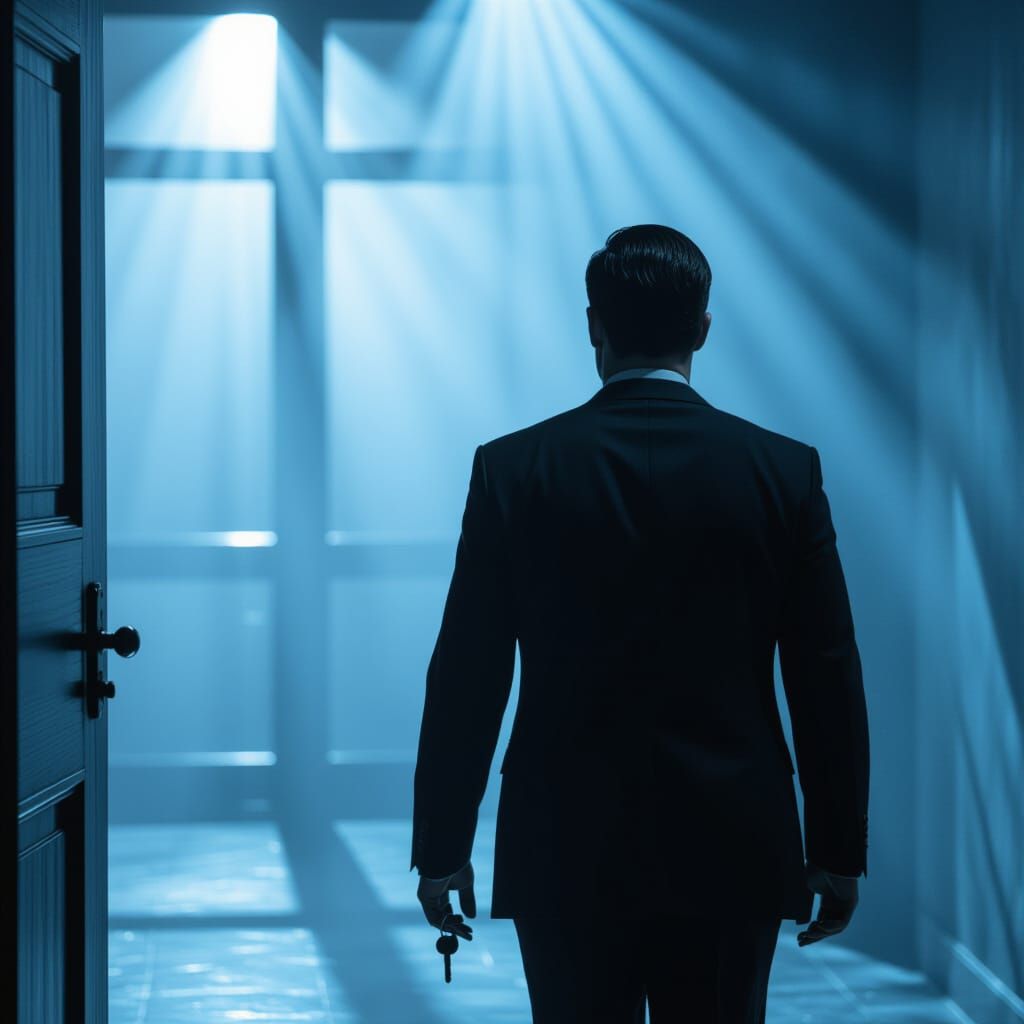 Man Drops Key While Locking Room Cinematic Realism