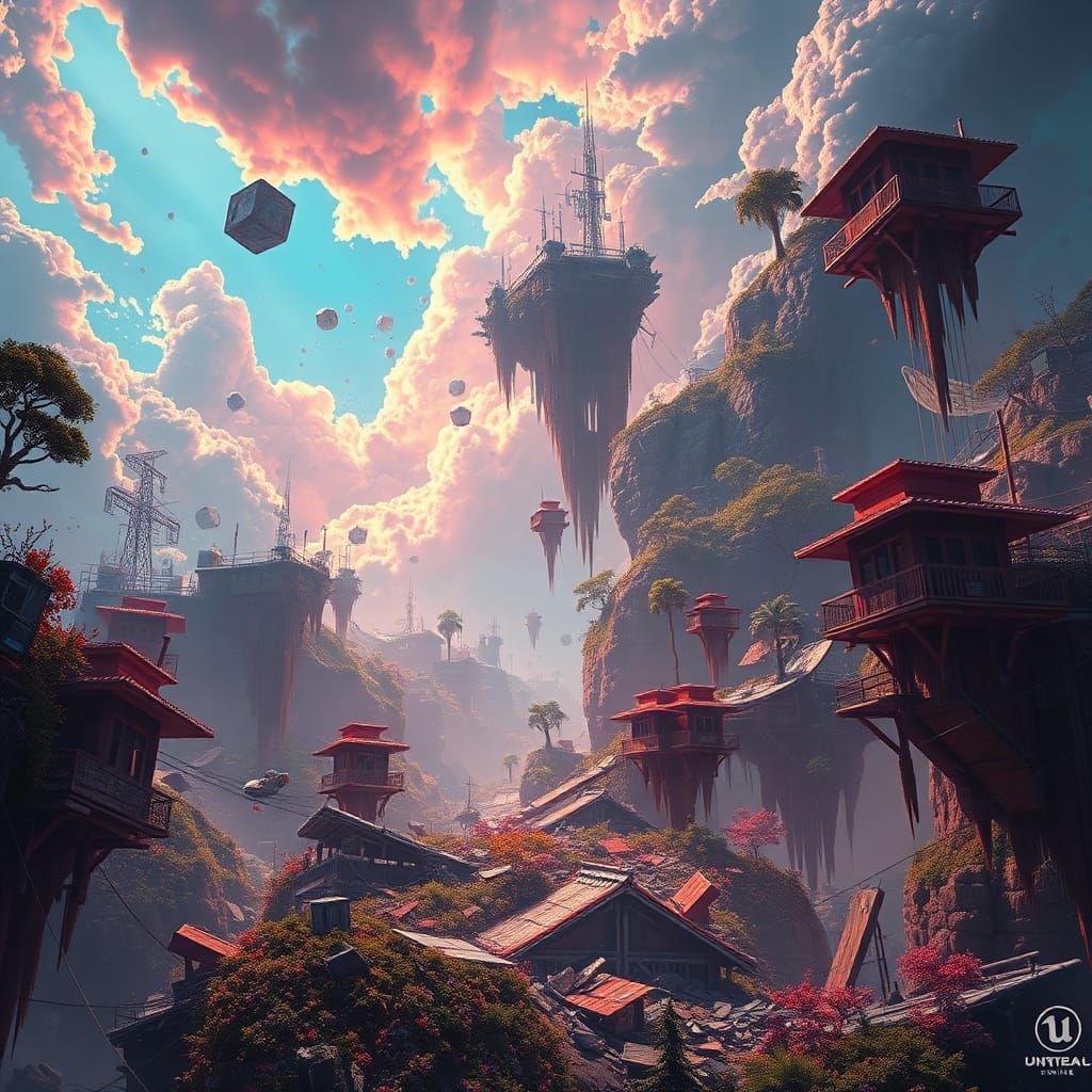 Gravity-Defying Earthscape in Unreal Engine 5