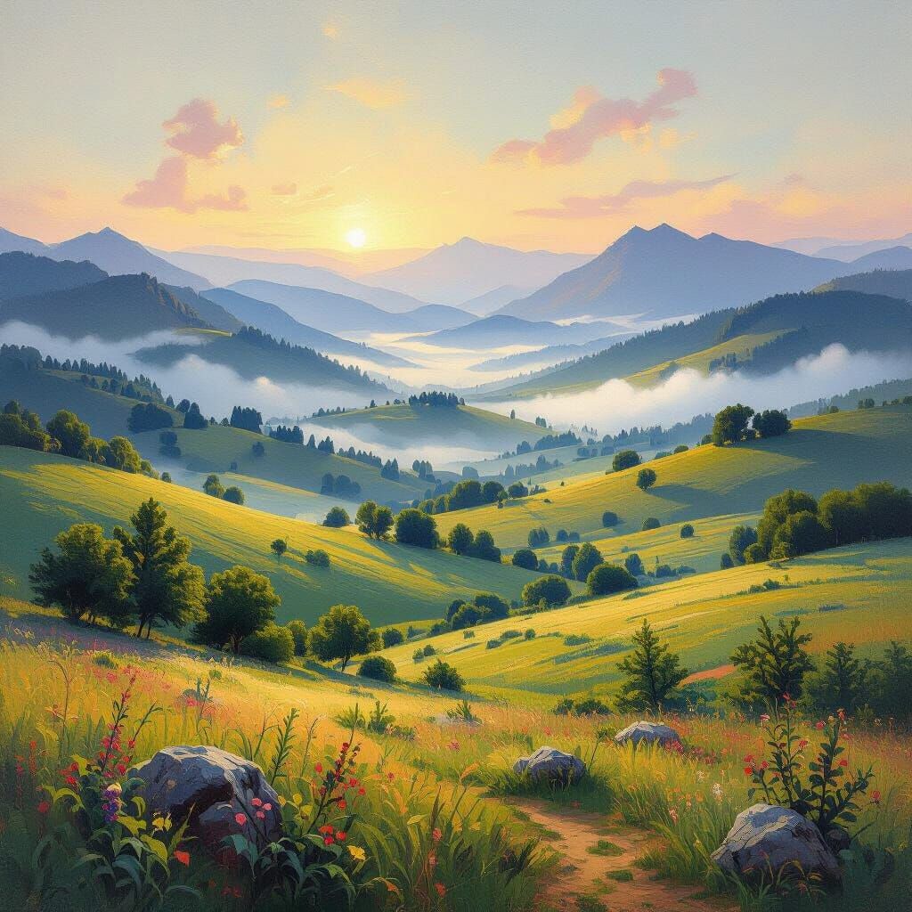 Dreamy Landscape with Impressionistic Brushstrokes