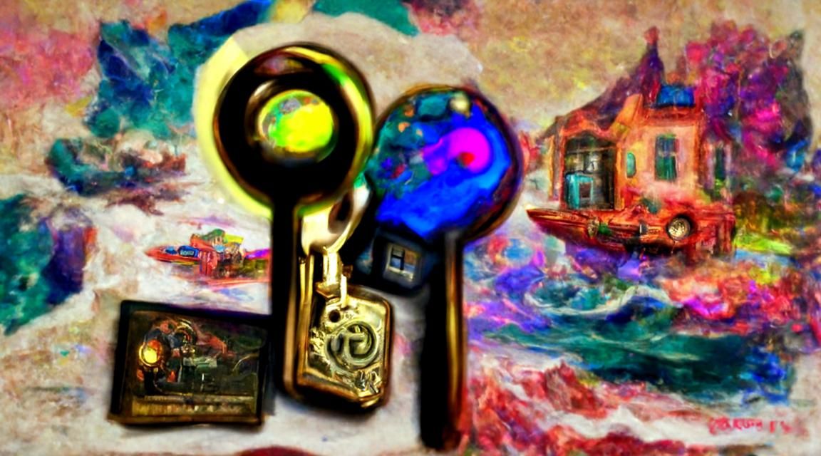 Surreal Keys: A Colorful Digital Illustration
