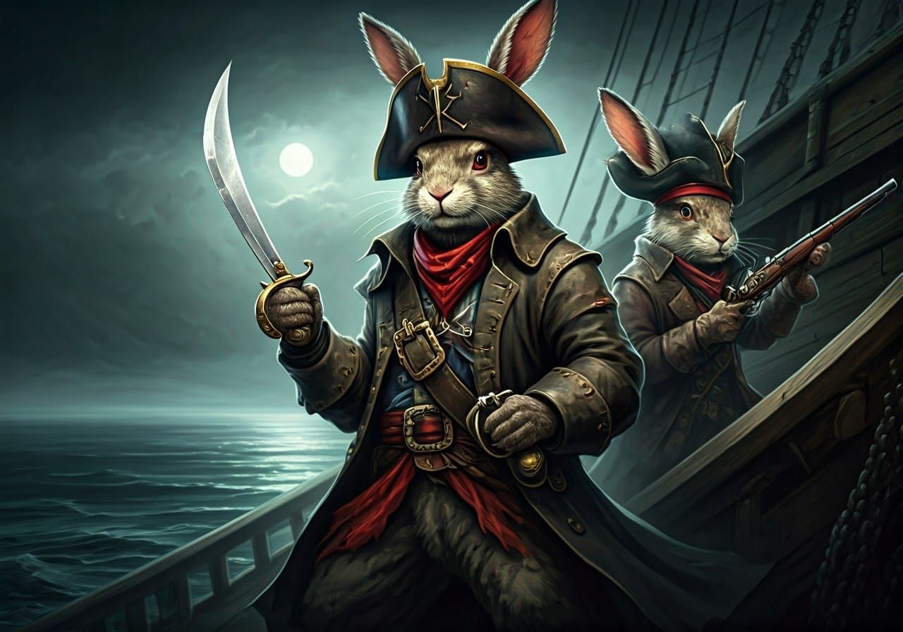 Pirate Rabbits on the High Seas