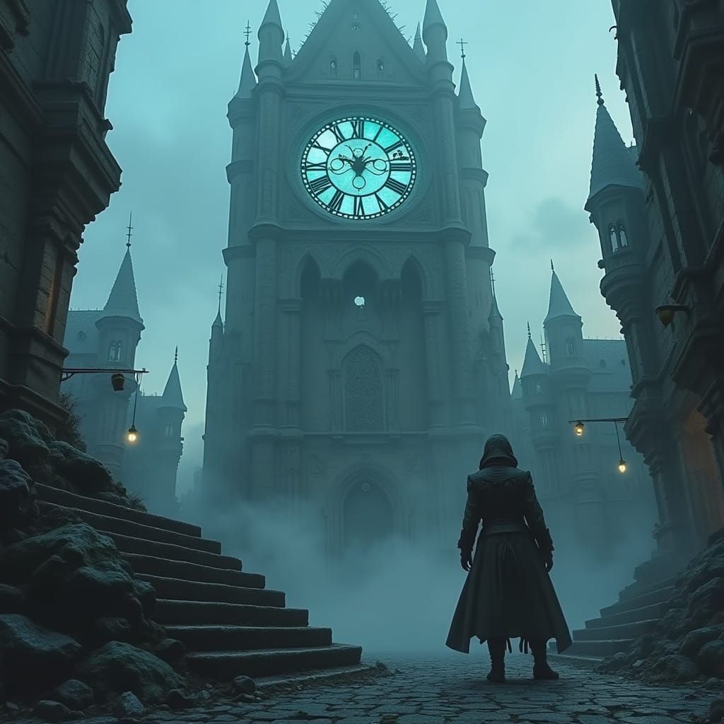 Steampunk Metropolis in Plague-Stricken Decay