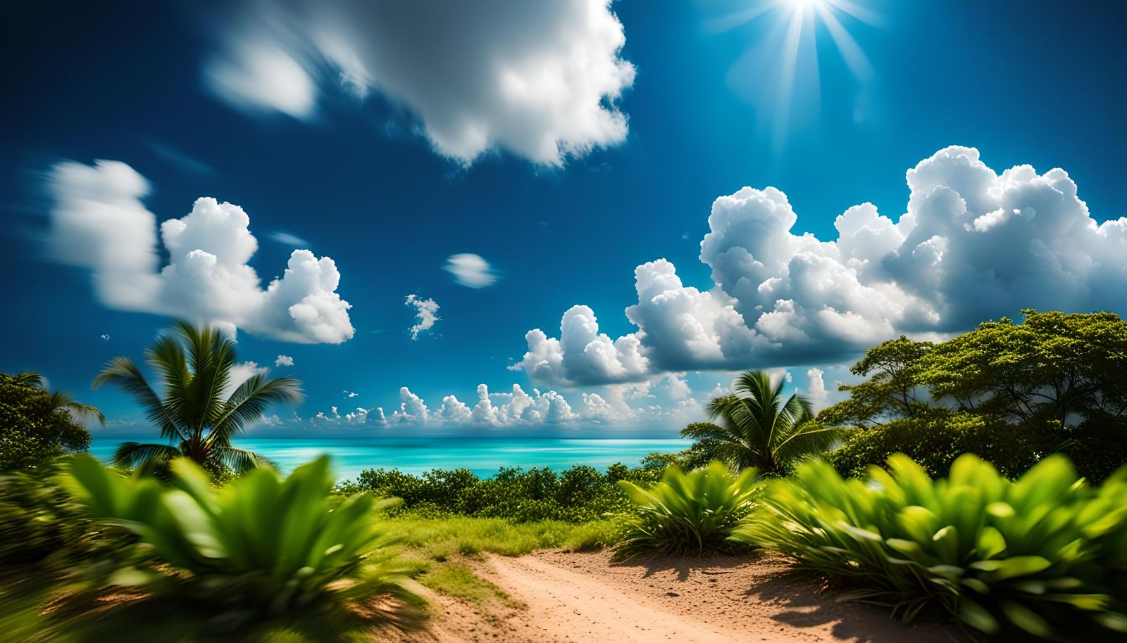 Epic Tropical Landscape with Bokeh