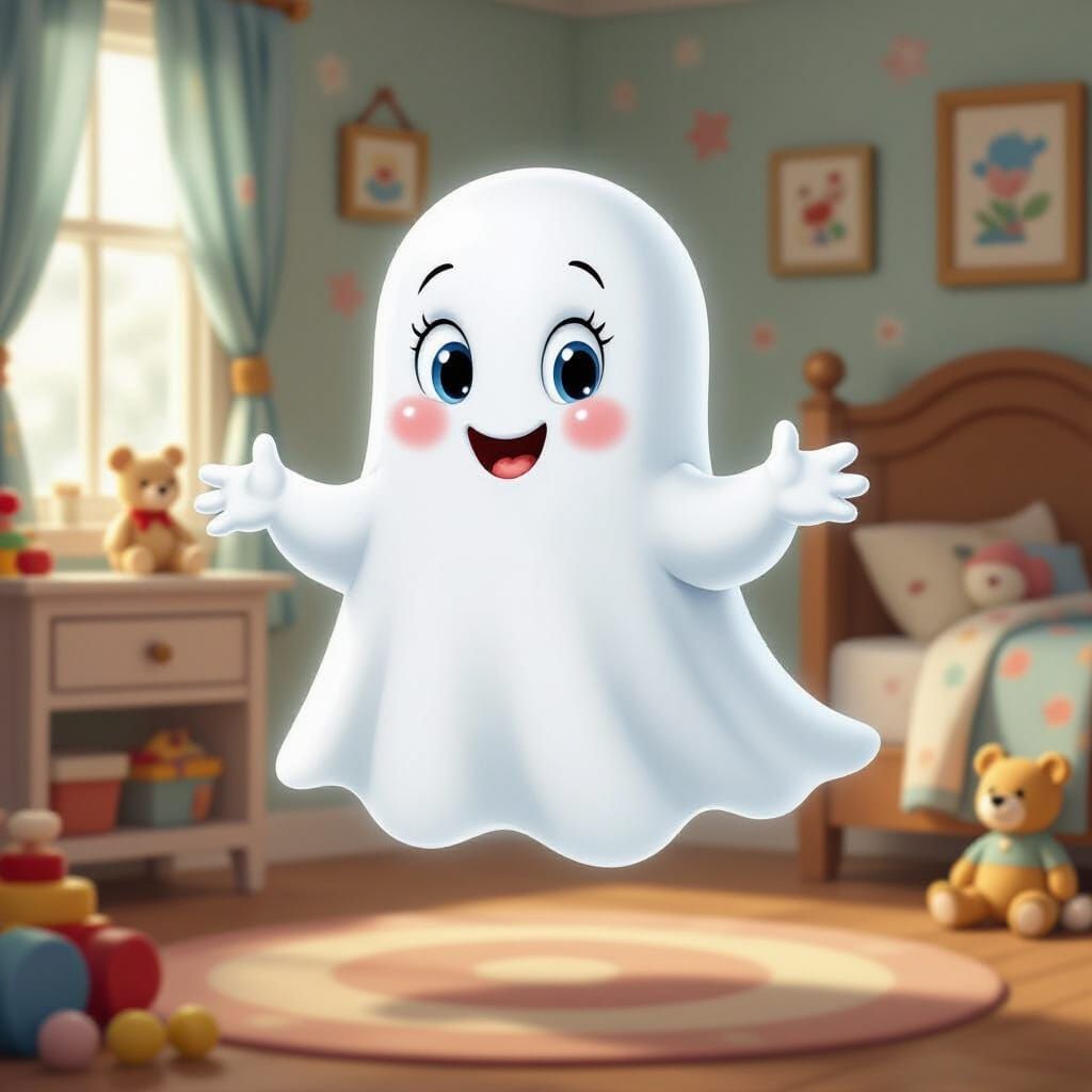 Friendly Ghost Casper Floats in Toy-Filled Bedroom