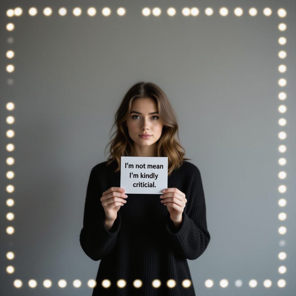 Thoughtful Portrait: Kindly Critical Message