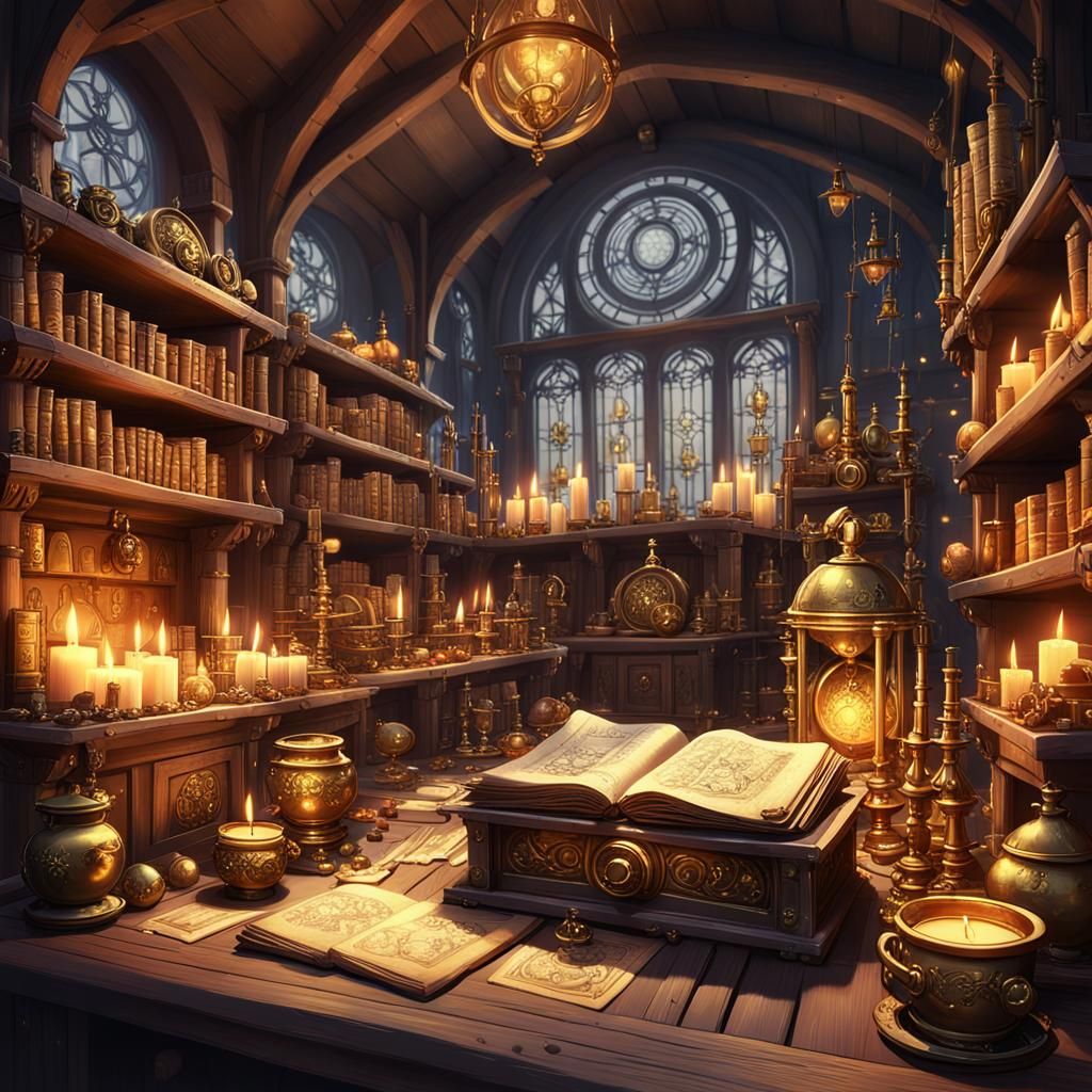 Medieval alchemy lab